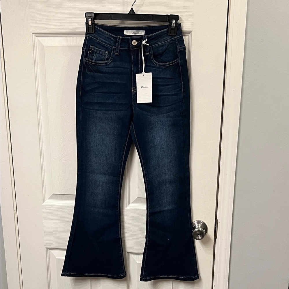 Women's Dark Blue Flared Jeans